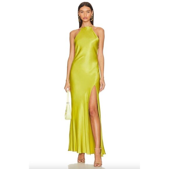 Bec + Bridge Teresa Halter Strappy Maxi Dress Wasabi Green Womens Size 10 - Picture 2 of 16